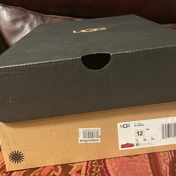 ***SOLD**UGG Tasman Mens Size 12 Samba Red Suede Comfort Slip On - Picture 14 of 14